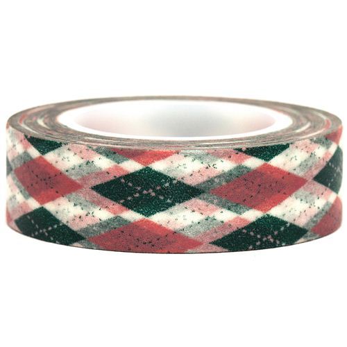 white Washi Masking Tape deco tape checkered rhombus