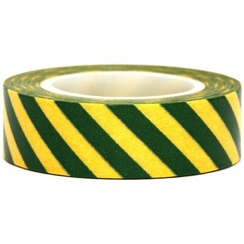 yellow Washi Masking Tape deco tape green stripes