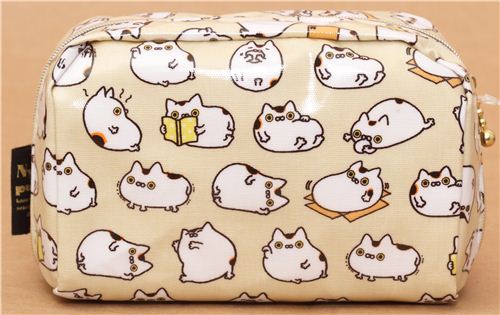 kawaii beige Nyanpuku fortune cat pouch from San-X