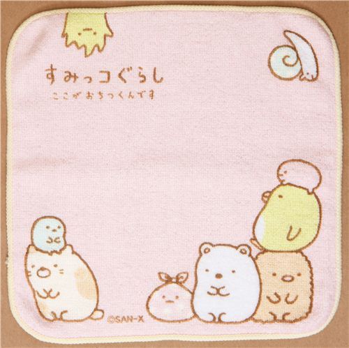 light pink Sumikkogurashi towel bear cat penguin snail