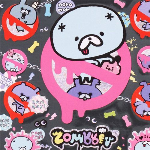 funny Zombbit zombie rabbit sign stickers from Japan