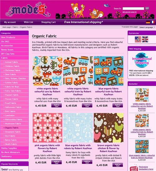 This is our new fabric category in our online shop modes4u.com