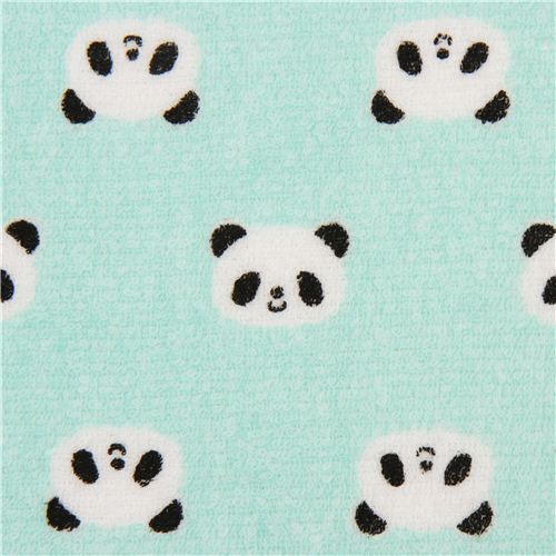 turquoise panda bear toweling fabric Cosmo Japan