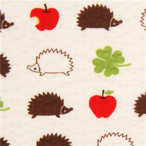 white hedgehog seersucker Poplin fabric Cosmo Japan