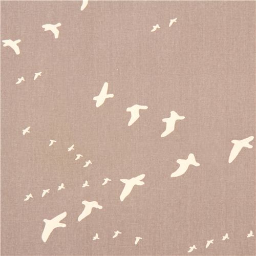 grey bird animal canvas organic fabric birch USA