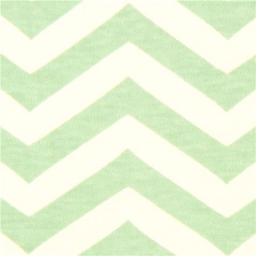 sea green chevron pattern organic knit fabric birch USA