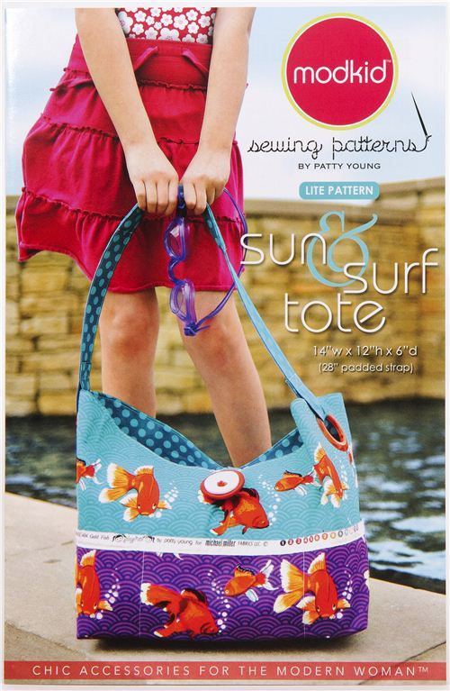 Modkid handbag lite sewing pattern Sun & Surf Tote