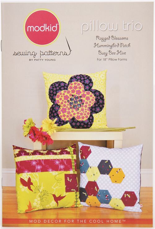 Modkid pillow sewing pattern pillow trio from the USA