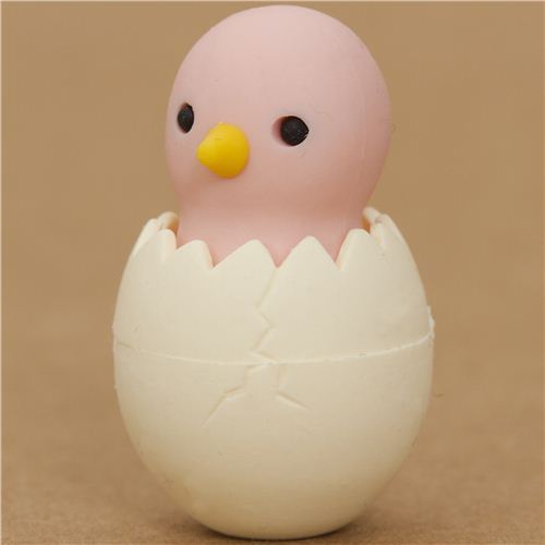 pale pink chick in egg eraser by Iwako from Japan