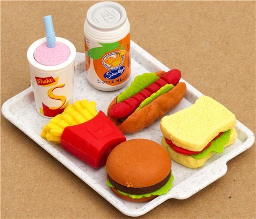 Iwako erasers Fast Food Japan 6 pieces set
