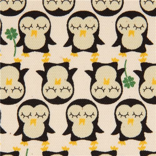 off-white penguin Kokka oxford fabric from Japan