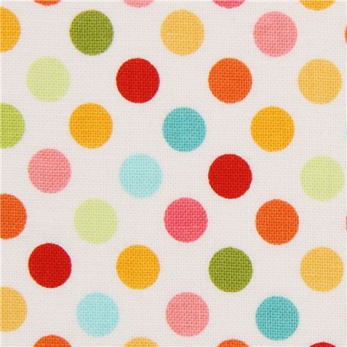 white Riley Blake polka dot fabric from the USA