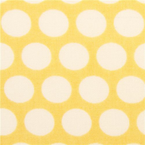 yellow birch organic fabric from the USA with white dots