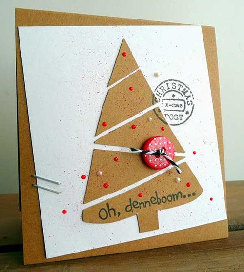 A cute Christmas tree DIY card on woohome.com