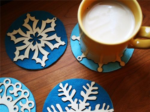 Snowflake coasters on Pinterest
