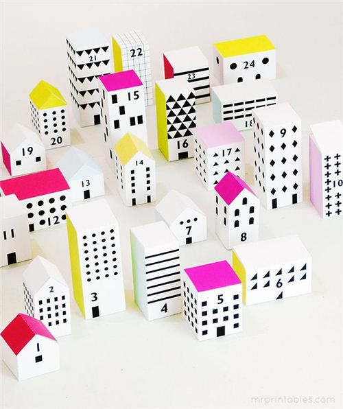 Great idea: Advent calendar city by mrprintables.com