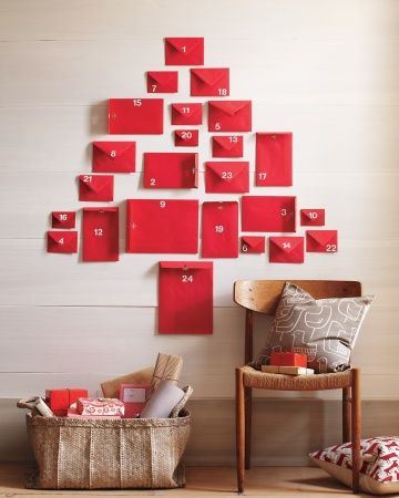 super easy red envelope advent calendar by marthastewart.com