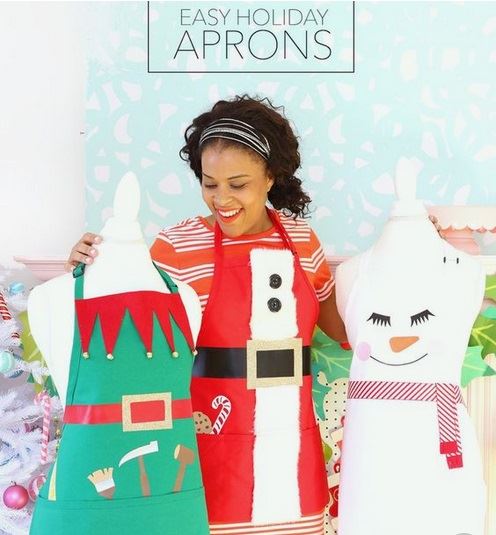 Kawaii Xmas aprons by damasklove.com
