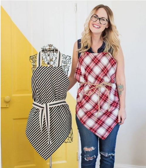 Here are sewn and no-sew aprons by abeautifulmess.com