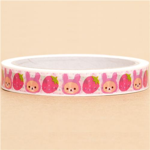 Rilakkuma bear Deco Sticky Tape strawberry rabbit