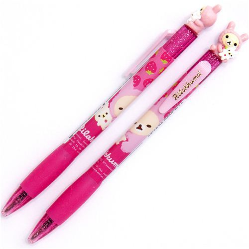 pink Rilakkuma as bunny ballpoint with  figure