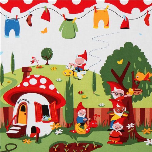 Michael Miller fabric Gnomeville gnomes dots