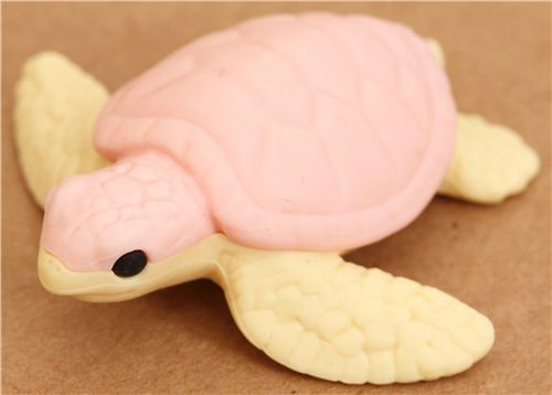 pink sea turtle eraser by Iwako