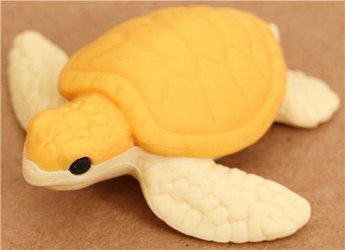 yellow sea turtle eraser by Iwako