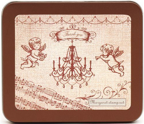 beautiful stamp set angel chandelier music notes