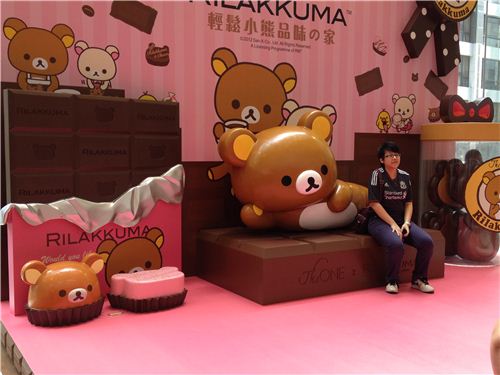 The major Rilakkuma booth with cute details and lots of chocolate