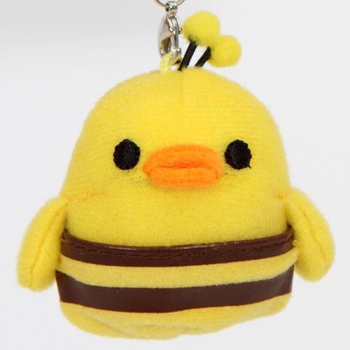 Rilakkuma plush cellphone charm yellow chick bee