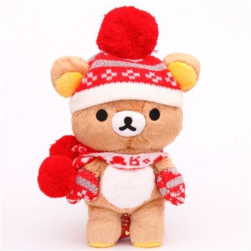Rilakkuma winter knit brown bear plush toy San-X Japan
