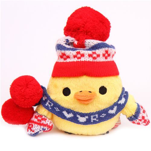 Rilakkuma winter knit yellow chick plush toy San-X Japan