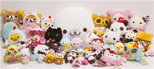 We have a huge selection of plush toys with Rilakkuma, Mamegoma and all the other San-X characters