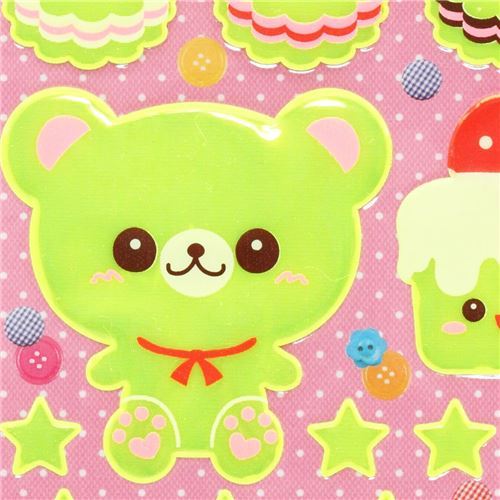 yellow reflective stickers bear star dessert