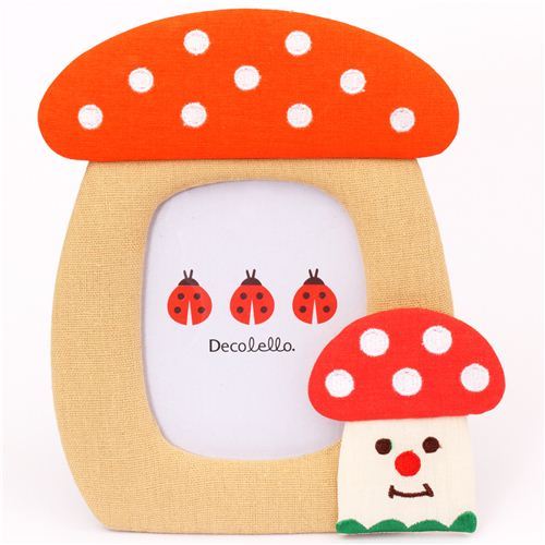 cute mushroom fabric photo frame picture frame Japan Decole