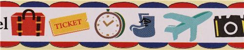 thin die-cut airplane travel suitcase Masking Tape deco tape from Japan