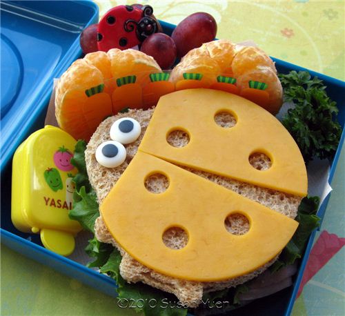 Super cute ladybug bento sandwich by Susan Yuen