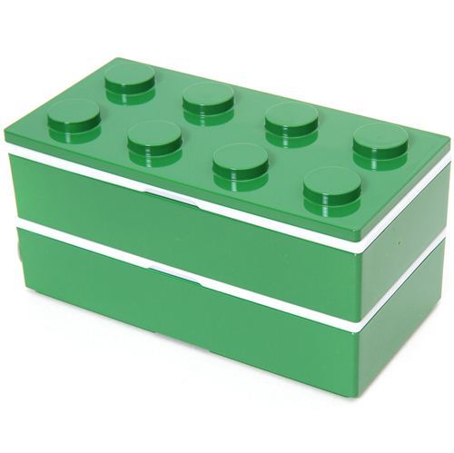 big funny green building block Bento Box from Japan