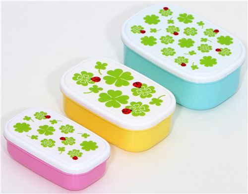 cute cloverleaves Lunch Box Bento Box 3 pcs