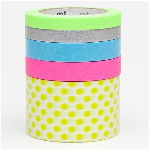 mt Washi Masking Tape deco tape set 5pcs with dots