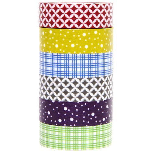 mt Washi Masking Tape deco tape set 6pcs with patterns