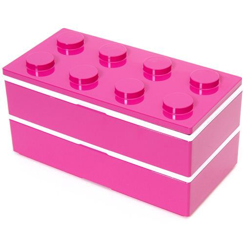 big funny pink building block Bento Box from Japan