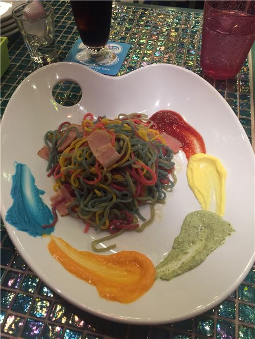 Even the food is super colorful!