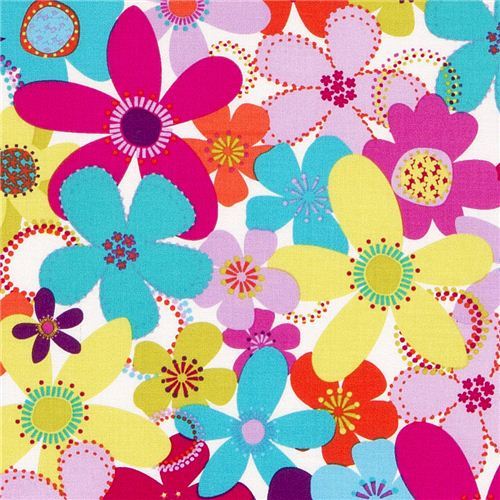cute Michael Miller fabric with colourful flowers