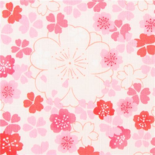 light cream structured cute flower dobby fabric from Japan