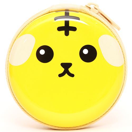 yellow Mameshiba bean dog tin case wallet coin case