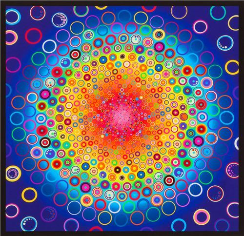 Robert Kaufman rainbow color Effervescence Digital Panel fabric
