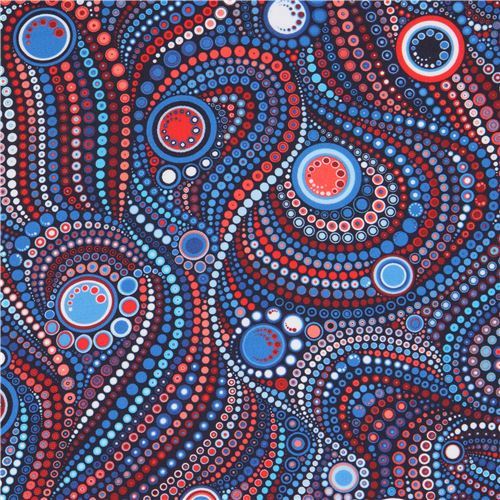 navy blue Robert Kaufman Effervescence Digital fabric with dots