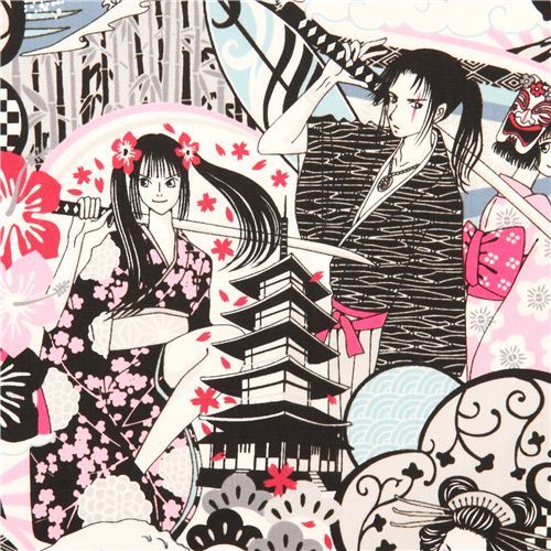 Japanese fighter anime fabric from the USA manga fabric
